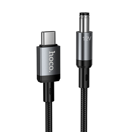 Кабель USB-C на круглое отверстие 5.5 * 2.5/5.5 * 2.1, 12V, X129, HOCO, заряжать настольные лампы, бритвы и т.д., черный