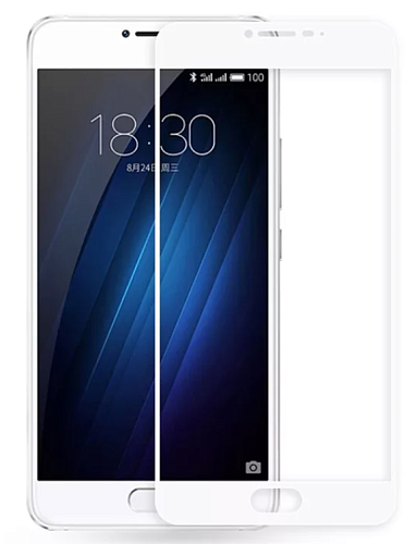 Защитное стекло на Meizu Pro 7 Plus, 3D Fiber, белый, X-CASE