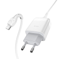 Сетевое зарядное устройство, 1 USB 3.0A (C72Q), HOCO, Micro, белый