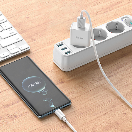 Сетевое зарядное устройство, 1 USB 2.1A (C106A), HOCO, белый