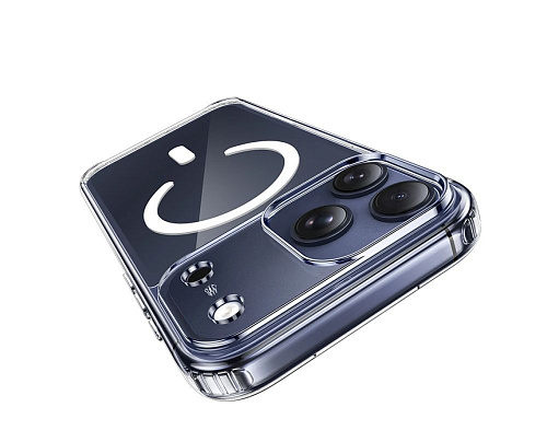 Чехол силиконовый для iPhone 17 Pro, Магнитный (MagSafe), HOCO, прозрачный