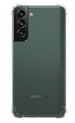Чехол силиконовый для Samsung Galaxy S22, усиленные края, с защитой камеры, X-CASE, прозрачный