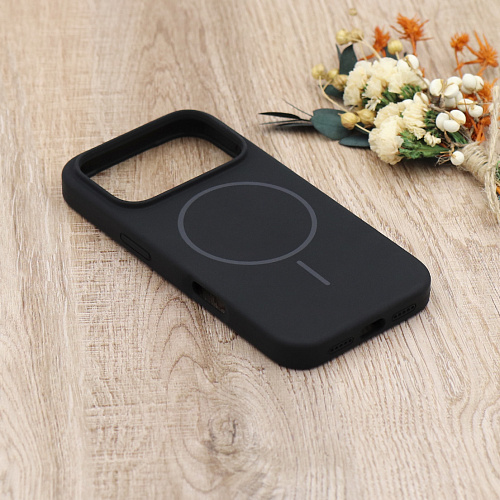 Чехол-накладка для iPhone 17 Pro Max, Silicon Case, магнитный (MagSafe), без лого, X-CASE, черный