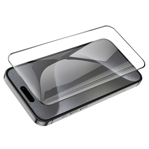 Защитное стекло для iPhone 15/16, G18, HOCO, Shield full screen HD tempered glass, черное