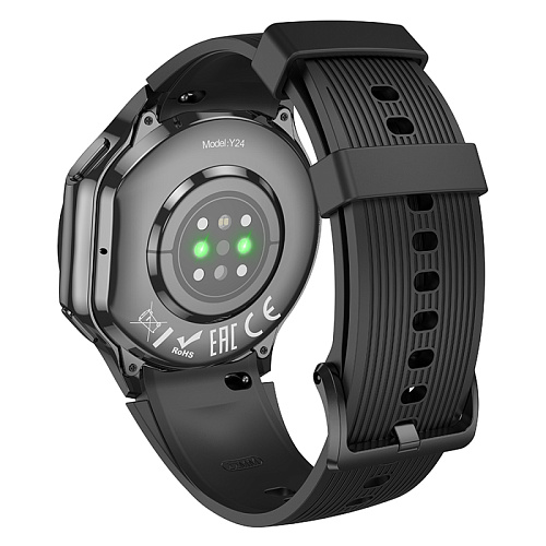 Умные часы Y24 AMOLED Smart watch Hoco с поддержкой звонков, черные
