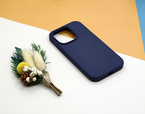 Чехол - накладка для iPhone 13 Pro Max, Silicon Case, без лого, темно-синий