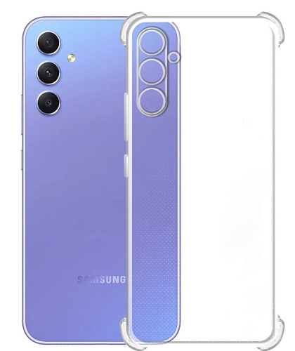 Чехол силиконовый для Samsung Galaxy A14 (4G/5G), усиленные края, с защитой камеры, X-CASE, прозрачный