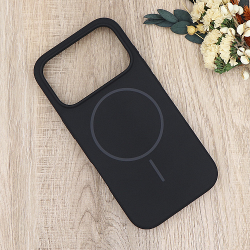 Чехол-накладка для iPhone 17 Pro, Silicon Case, магнитный (MagSafe), без лого, X-CASE, черный