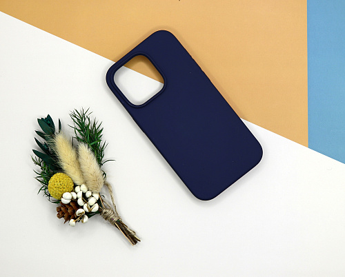 Чехол - накладка для iPhone 13 Pro Max, Silicon Case, без лого, темно-синий