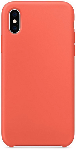 Чехол-накладка для iPhone X/XS, Silicon Case, персиковый