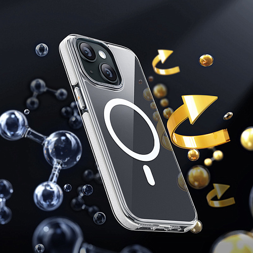 Чехол для iPhone 15, TPU + PC + TPE, Магнитный (MagSafe), AS6, HOCO, серый