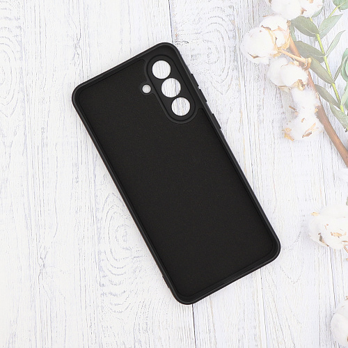 Чехол силиконовый для Samsung Galaxy S24 Plus, с микрофиброй внутри, с защитой камеры, X-CASE, черный