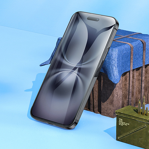 Защитное стекло для iPhone 15/16, A777, HOCO, HD, рамка черная