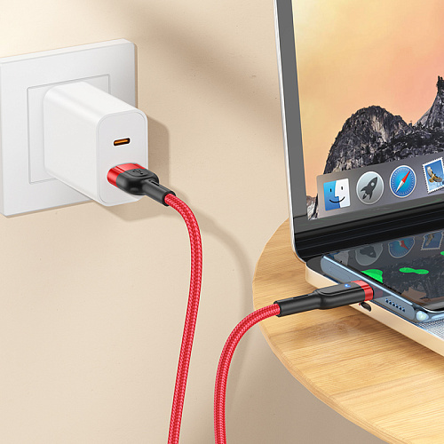USB Кабель Type-C, HOCO, U117, 1.2м, красный