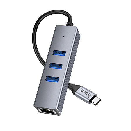 USB  (HB34) c 1 Type-C  3 USB 3.0+RJ45, HOCO,  