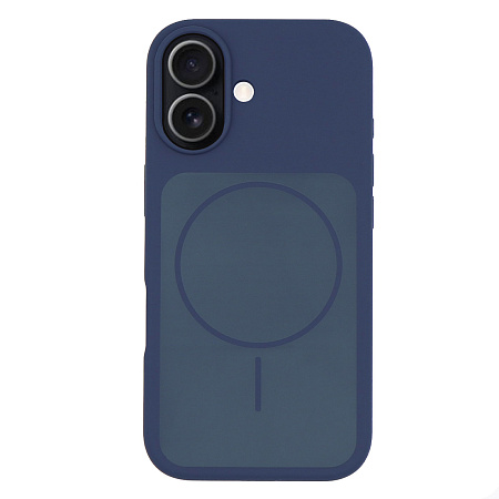 Чехол-накладка для iPhone 17, Silicon Case, магнитный (MagSafe), с дизайном, без лого, X-CASE, синий