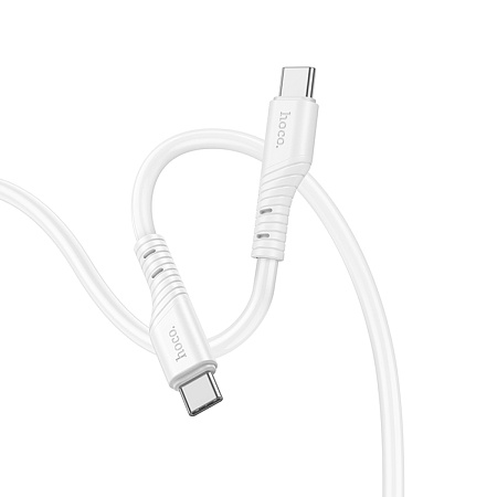 Кабель Type-C на Type-C, HOCO, X97, 1м, силиконовый, 60W, белый
