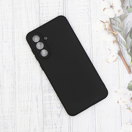 Чехол силиконовый для Samsung Galaxy S24, с микрофиброй внутри, с защитой камеры, X-CASE, черный
