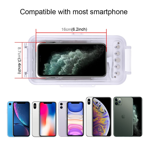 Чехол для дайвинга для IPhone с 6 до 14 серии, IOS 13 версии и выше, 45 м погружение, PULUZ