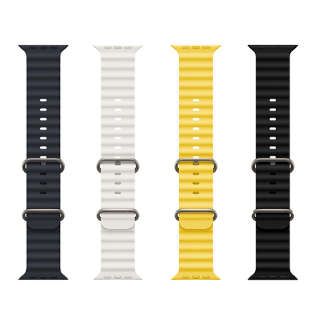 Ремешок на руку для Apple Watch 44/45/46/49 мм, HOCO, WA12, силиконовый ребристый, белый