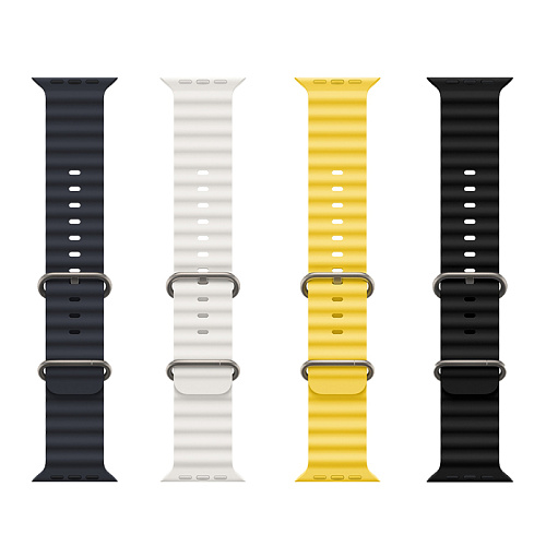 Ремешок на руку для Apple Watch 44/45/46/49 мм, HOCO, WA12, силиконовый ребристый, белый
