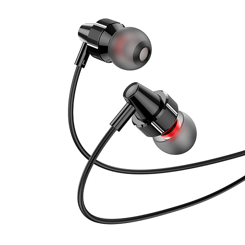 Проводные наушники M90, Delight wire-controlled earphones with microphone, HOCO, вакуумные, черные