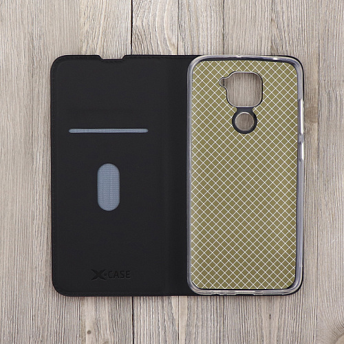 Чехол-книжка для Xiaomi Redmi Note 9/Redmi 10X, X-CASE, боковой, черный