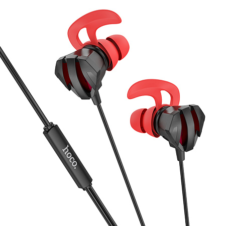 Проводные наушники M105, Sharp wire control gaming earphones, HOCO, вакуумные игровые с микрофоном, черные