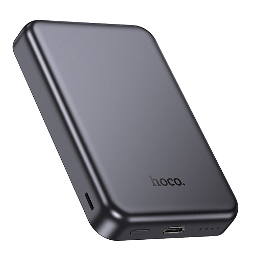 Универсальный Доп. Аккумулятор 5000mAh, J160, HOCO, 1 PD 10W, беспроводная зарядка (MagSafe), серый