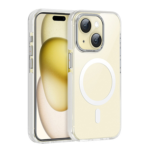 Чехол для iPhone 15, TPU + PC + TPE, Магнитный (MagSafe), AS6, HOCO, серый