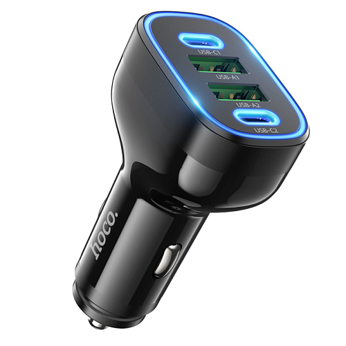 Автомобильное зарядное устройство, 2 USB QC3.0 18W, 1 PD 30W (NZ11A), HOCO, черный