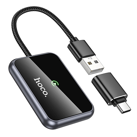 Беспроводной адаптер CarPlay (Wi-Fi) USB-A/USB-C, HU1, HOCO, черный