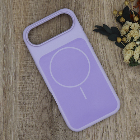 Чехол-накладка для iPhone 17 Air, Silicon Case, магнитный (MagSafe), с дизайном, без лого, X-CASE, сиреневый