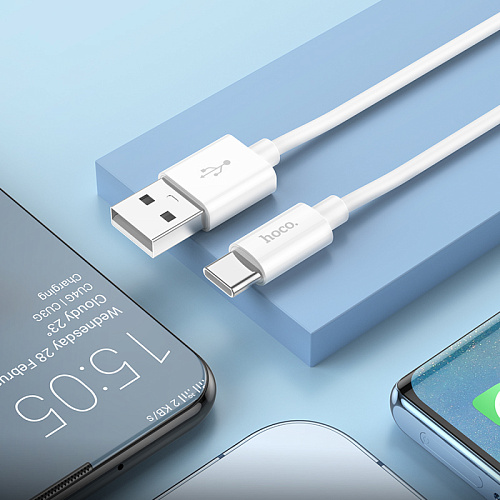 USB Кабель Type-C, HOCO, X87, силиконовый, 1м, белый
