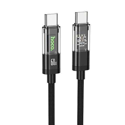 Кабель Type-C на Type-C, HOCO, U116, 60W, 1.2м, черный