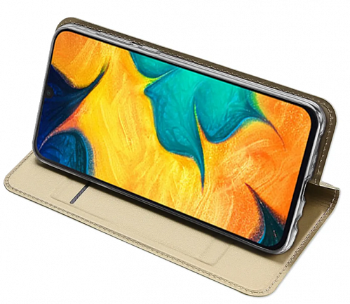 Чехол-книжка для Samsung Galaxy A20/А30/M10S, DU DU, боковой, золотой