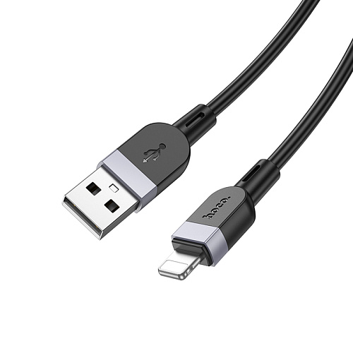 USB дата кабель Lightning, HOCO, X109, 1м, силиконовый, черный