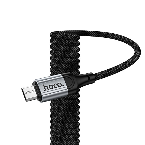 USB Кабель Micro, HOCO, X121, витой, длина 1.5м, цвет черный
