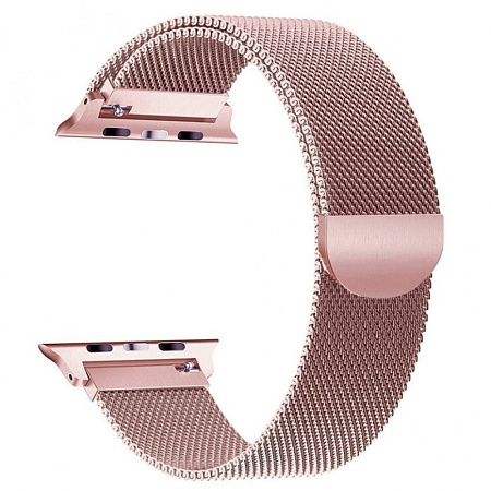 Ремешок на руку для Apple Watch 42/44/45/49 мм, Milanese loop, розовое золото