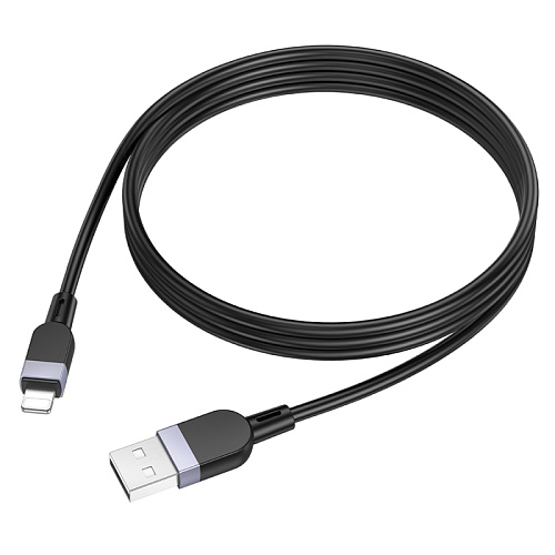 USB дата кабель Lightning, HOCO, X109, 1м, силиконовый, черный