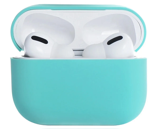 Чехол силиконовый для Airpods Pro/Pro 2, X-CASE, бирюзовый (Coast Blue)