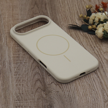 Чехол-накладка для iPhone 17 Air, Silicon Case, магнитный (MagSafe), без лого, X-CASE, бежевый