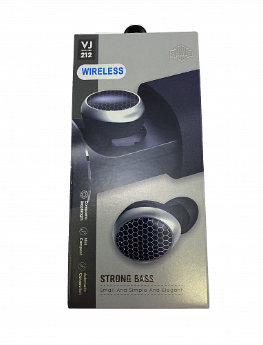 Беспроводные наушники VJ212, вакуумные, черные, выдвижной кейс