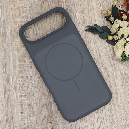 Чехол-накладка для iPhone 17 Air, Silicon Case, магнитный (MagSafe), с дизайном, без лого, X-CASE, угольно-серый