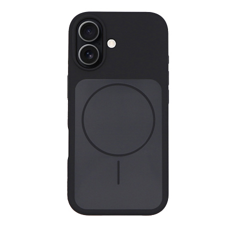 Чехол-накладка для iPhone 17, Silicon Case, магнитный (MagSafe), с дизайном, без лого, X-CASE, черный