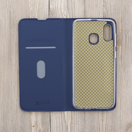 Чехол-книжка для Samsung Galaxy A20/A30/M10S, X-CASE, боковой, синий