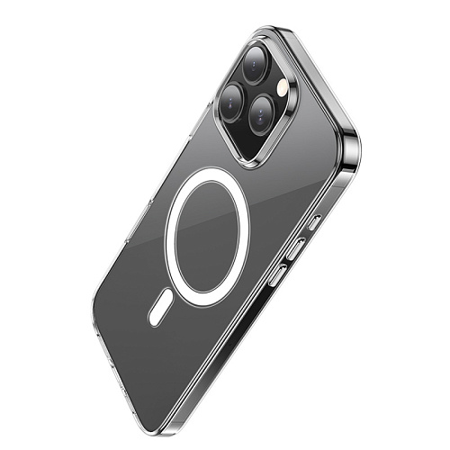 Чехол для iPhone 16 Pro, PC+TPU, Магнитный (MagSafe), AS4, HOCO, прозрачный