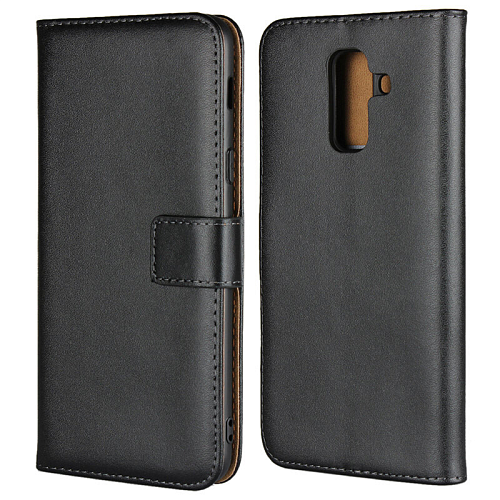 Чехол-книжка для Samsung A605G, Galaxy A6 Plus (2018), боковой с хлястиком, черный