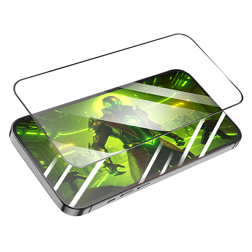 Защитное стекло на iPhone 13 Pro Max (6.7)/14 Plus, G777, HOCO, anti-static, черное