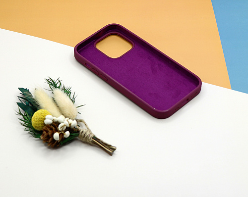 Чехол - накладка для iPhone 13 Pro, Silicon Case, без лого, винный